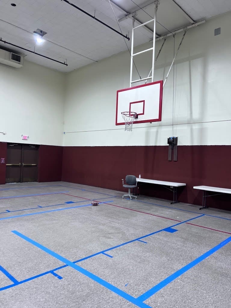 New Campus - Gym Image of empty gymnasium at new elementary and middle school campus