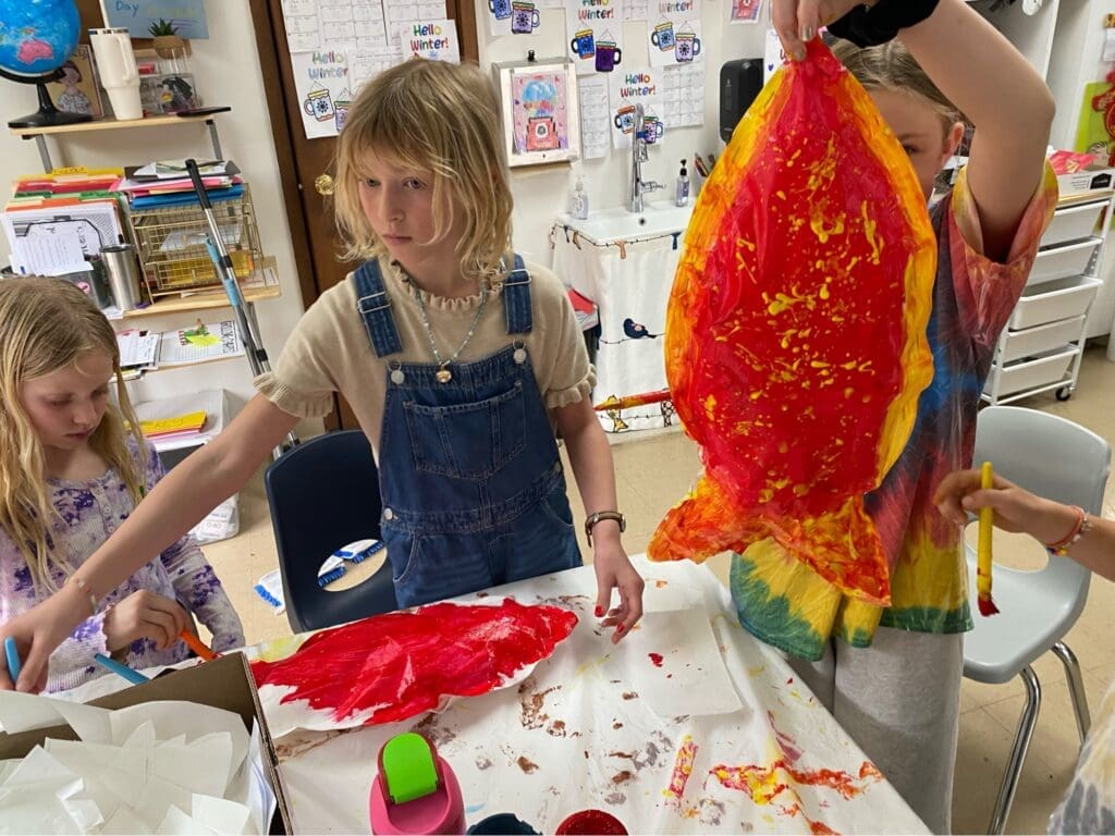Elementary student works on project at micro school in Austin.